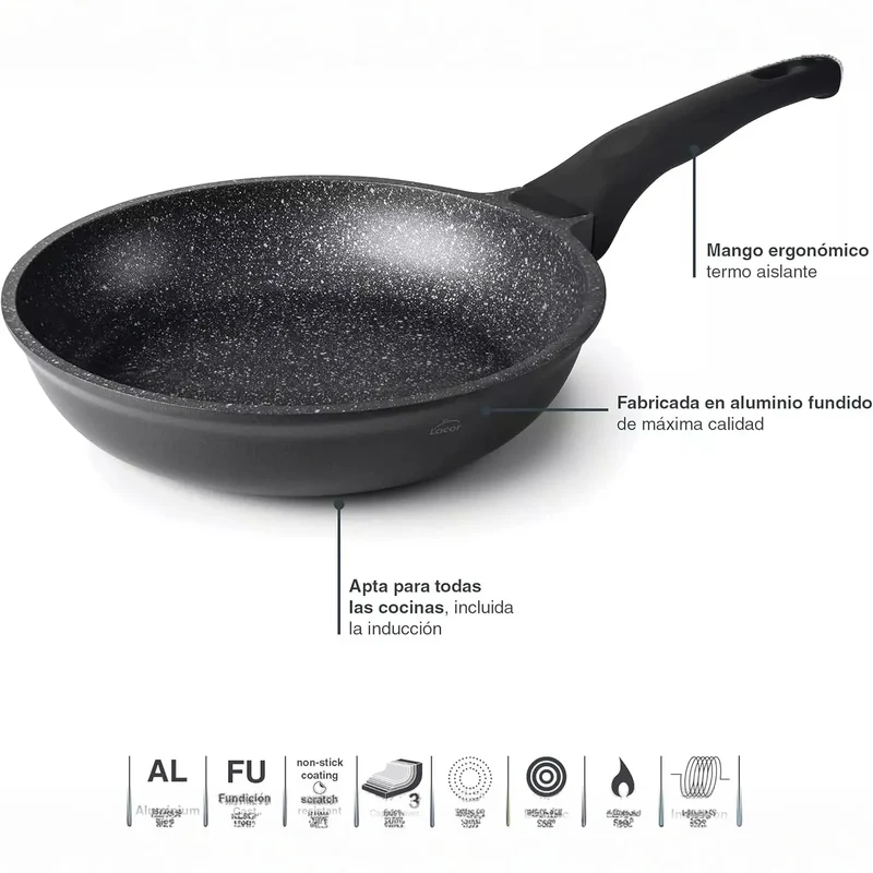 LACOR Padella Eco-Pietra Alluminio Fuso 28cm - Modello 24128