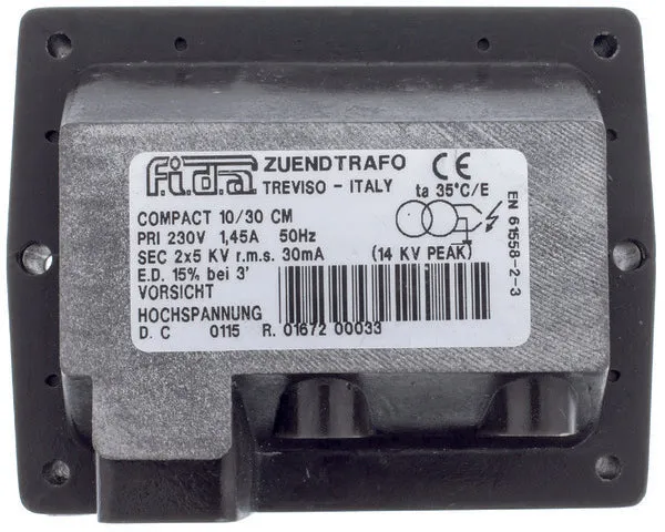 Trasformatore bruciatore gasolio Fida Compact 10/30CM 2x5 kV Riello