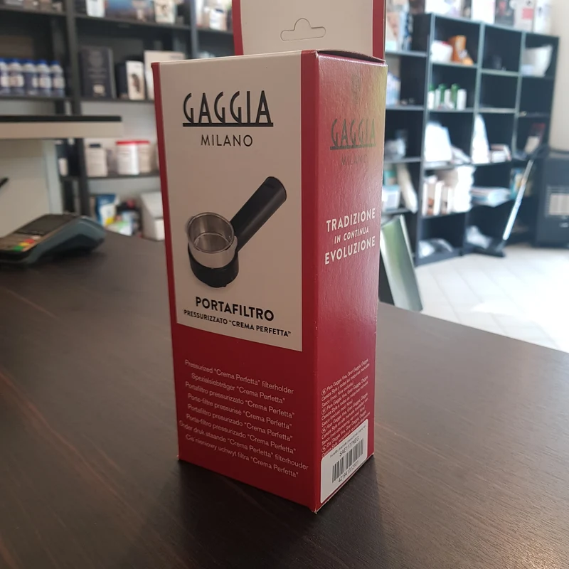 Portafiltro Pressurizzato Crema Nero per Macchine Manuali Saeco e Gaggia (escluse "Nina") – Ricambio Originale