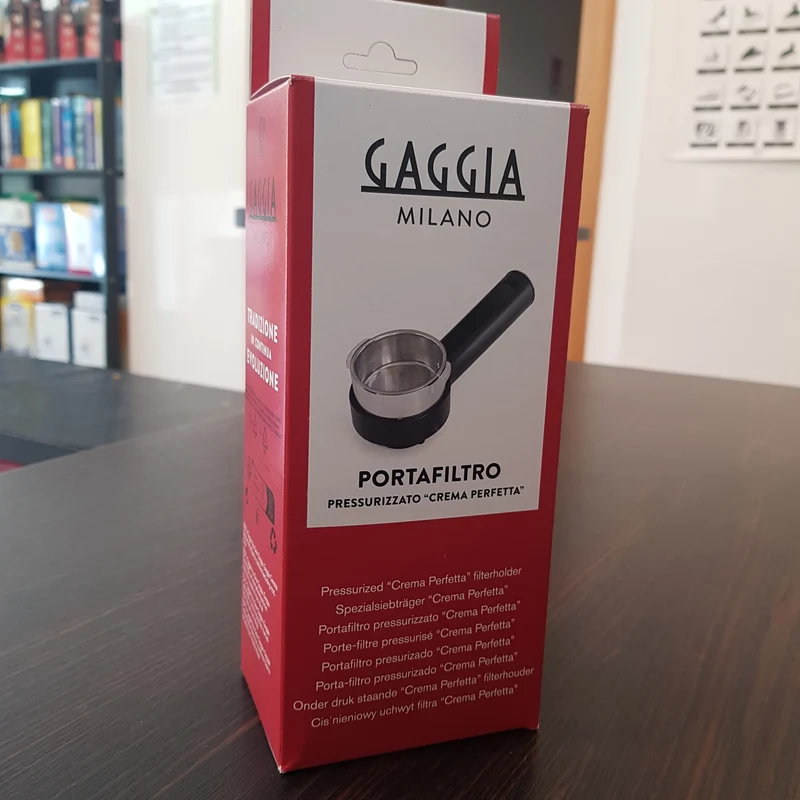 Portafiltro Pressurizzato Crema Nero per Macchine Manuali Saeco e Gaggia (escluse "Nina") – Ricambio Originale