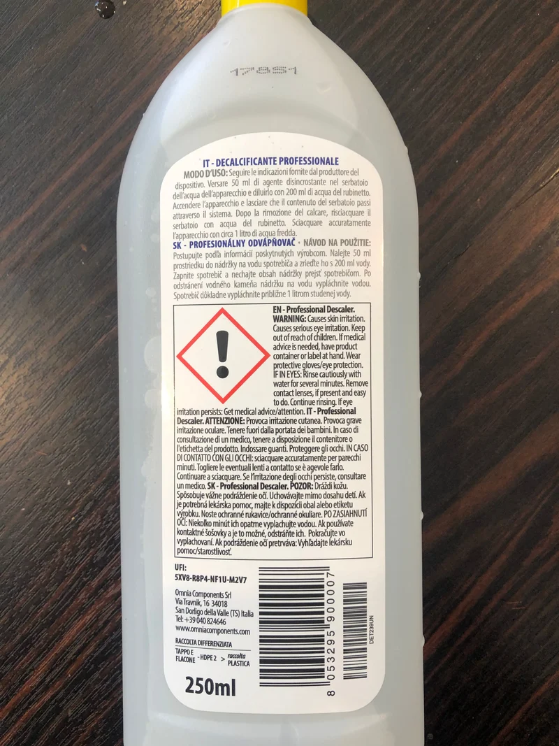 Flacone Decalcificante SKL DET239UN – Disincrostante Anticalcare Universale 250ml