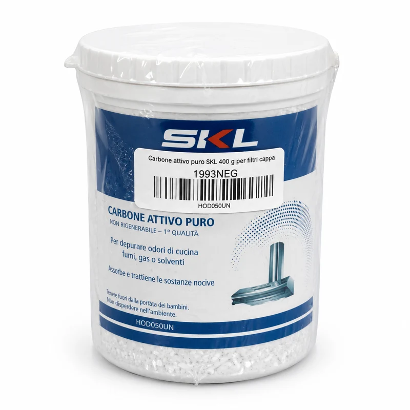 Carbone attivo puro SKL 400 g per filtri cappa HOD050UN