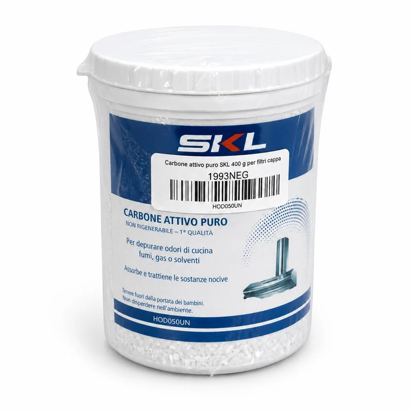 Carbone attivo puro SKL 400 g per filtri cappa HOD050UN