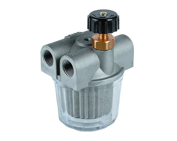 Filtro gasolio/gasolio 2 vie 3/8" con rubinetto e valvola di ritegno ALI10018