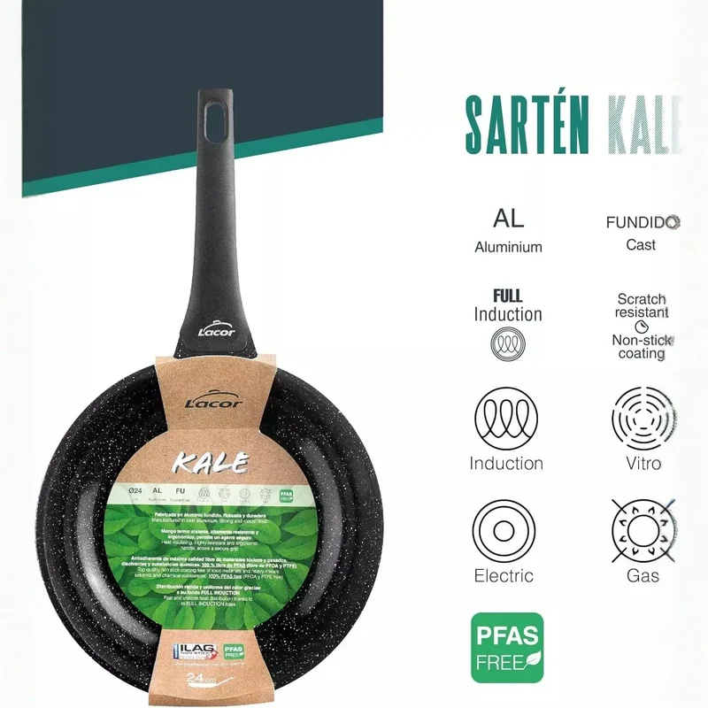 LACOR Padella Kale Alluminio Fuso 26cm - Modello 26526