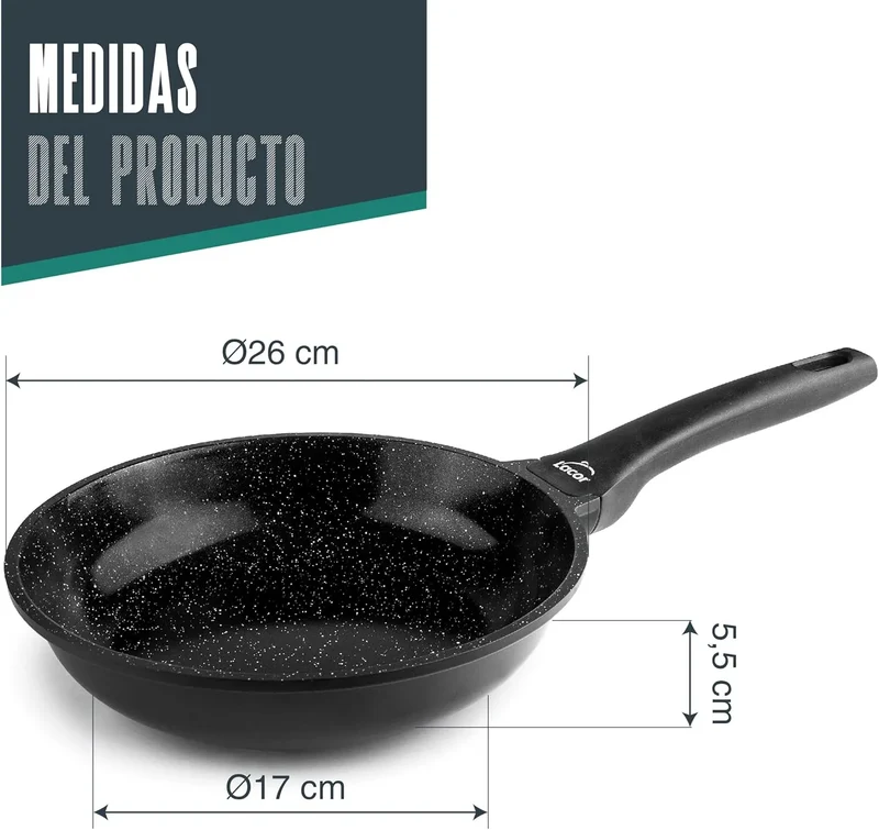 LACOR Padella Kale Alluminio Fuso 26cm - Modello 26526