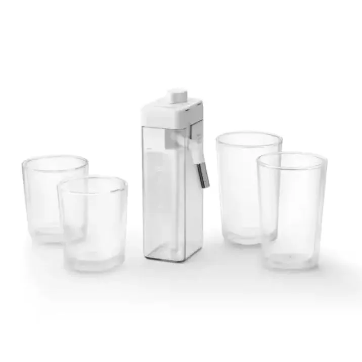 Set brocca LatteCrema Cool con 4 bicchieri DeLonghi Rivelia e PrimaDonna DLSC032 AS00006309