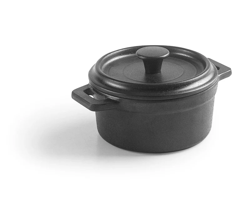 LACOR Pentola con coperchio in melamina mini-cocotte Black 63392