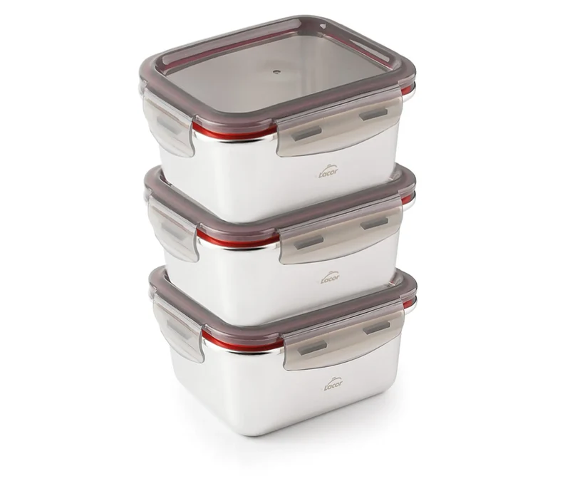 Set di 3 contenitori LACOR EcoInox 64623