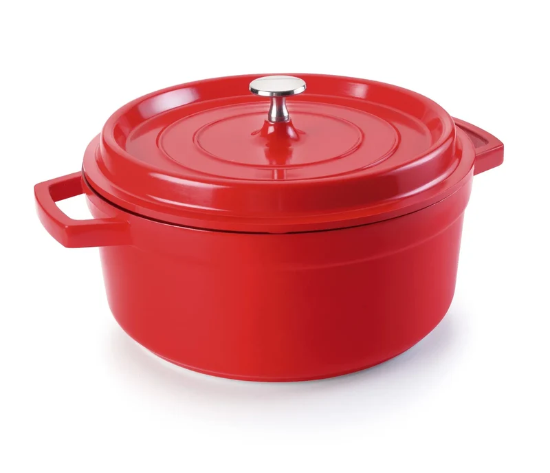 LACOR Pentola con coperchio rosso Cocotte 25916