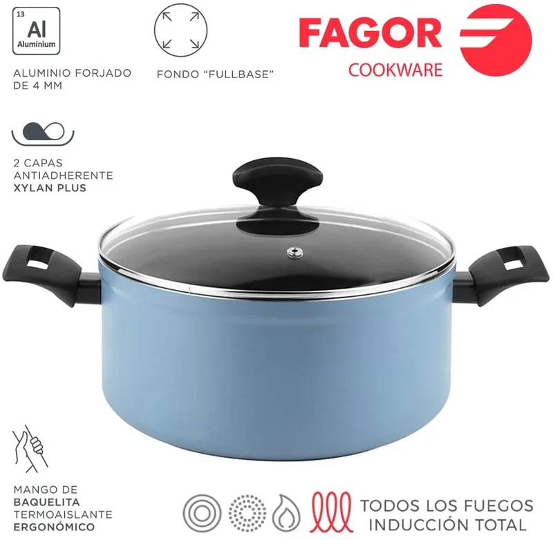Pentola FAGOR MAXIMA Blu + Coperchio Ø20