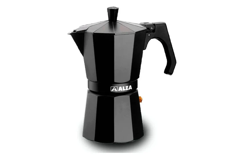 ALZA BASIC NERO Caffettiera italiana in alluminio 6 tazze