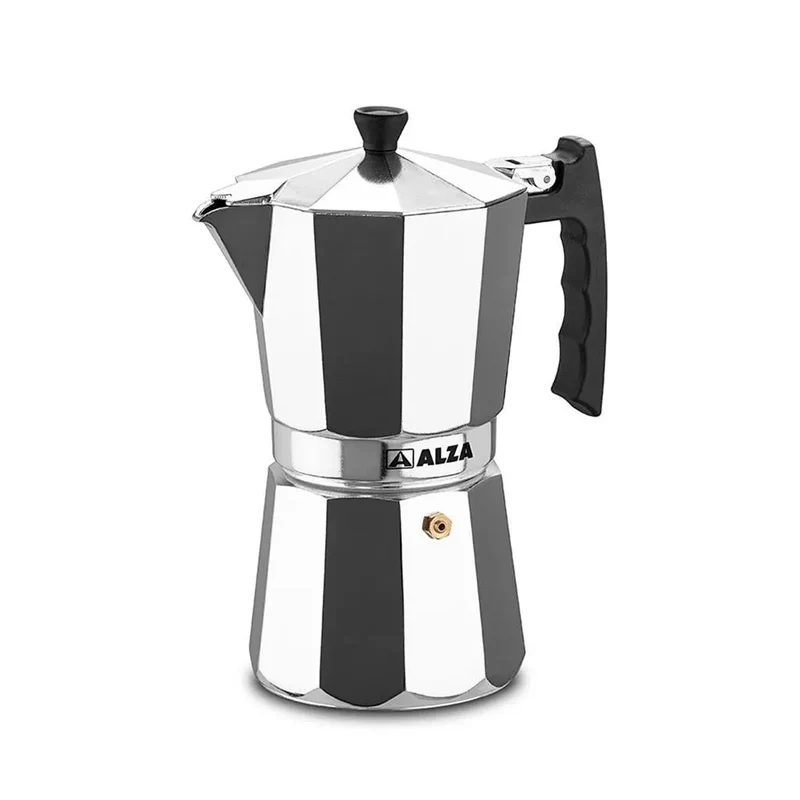 ALZA LUXE Caffettiera italiana in alluminio per induzione totale 6 tazze