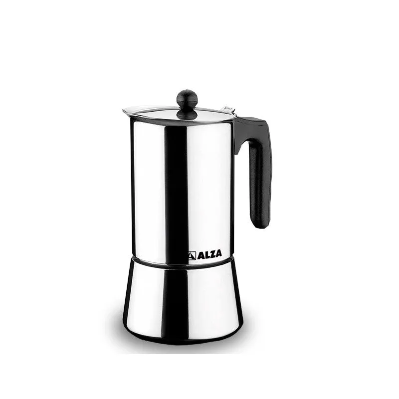 ALZA BASIC Caffettiera italiana in acciaio inox da 12 tazze