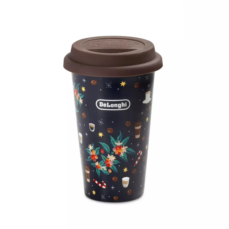 DeLonghi tazza termica in ceramica con coperchio in silicone Christmas 300 ml DLSC075