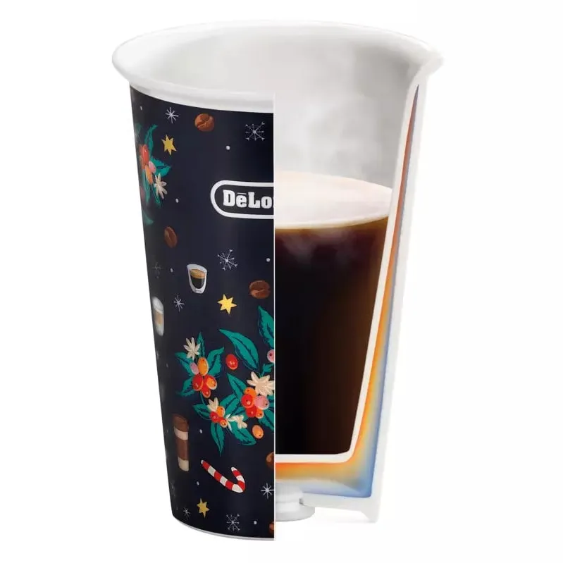 DeLonghi tazza termica in ceramica con coperchio in silicone Christmas 300 ml DLSC075