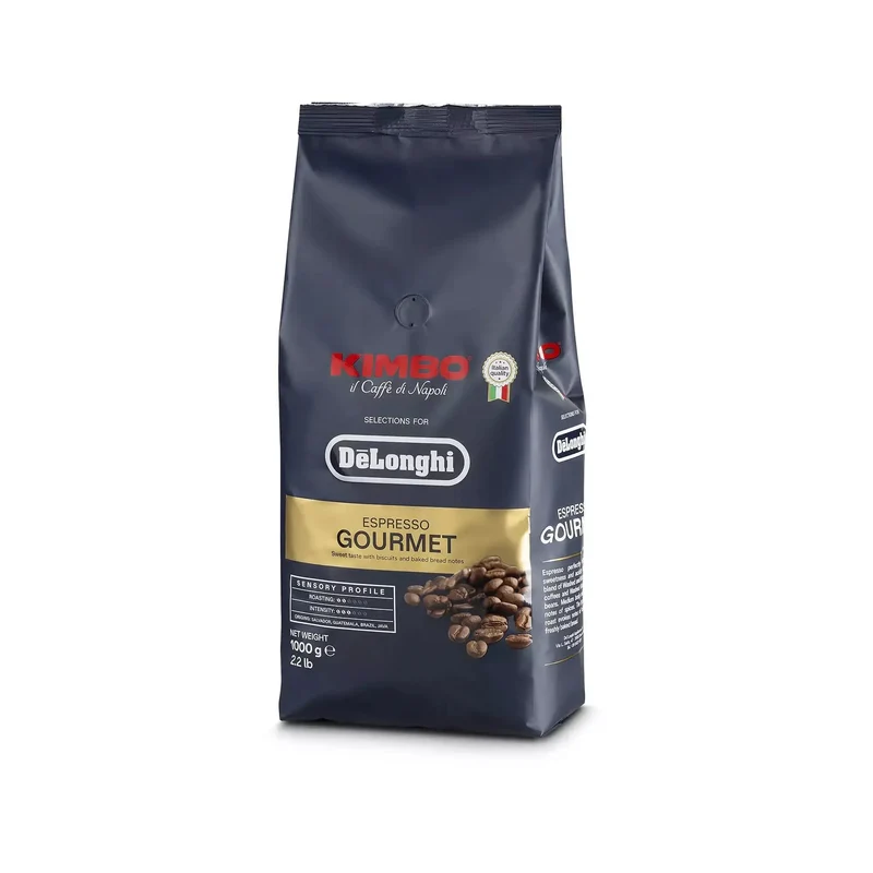 DeLonghi Caffè in grani Espresso Gourmet De'Longhi-Kimbo 80% Arabica 20% Robusta, 1Kg